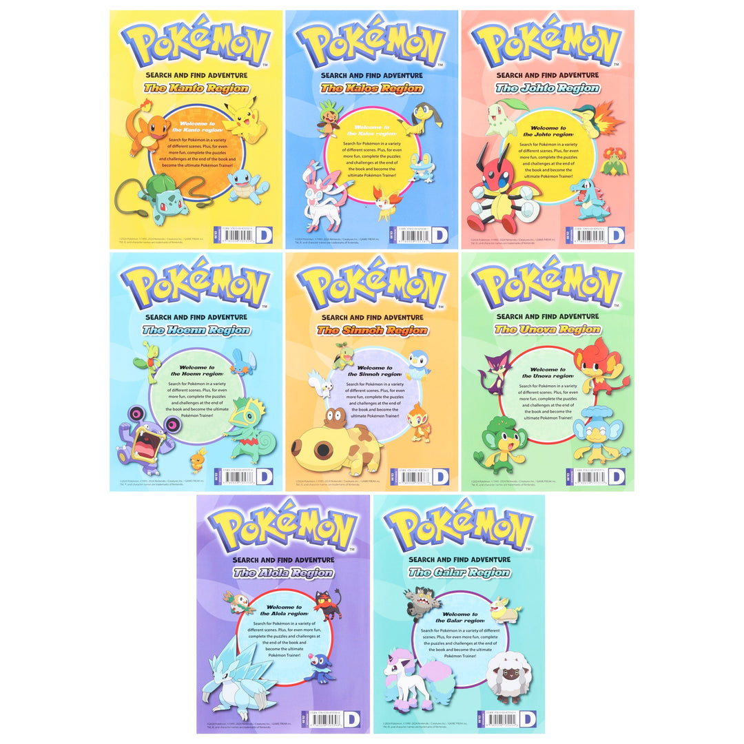 Pokemon Search and Find Adventure 8 Books Collection Set - Ages 4+ - Paperback