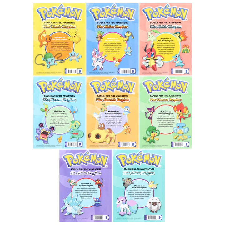 Pokemon Search and Find Adventure 8 Books Collection Set - Ages 4+ - Paperback