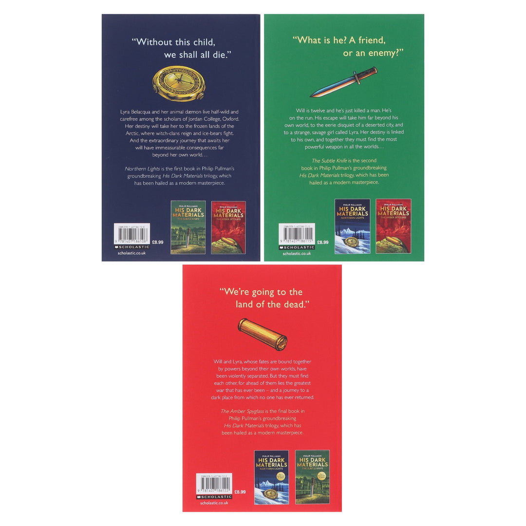 His Dark Materials trilogy by Philip Pullman (Northern Lights, Subtle Knife & Amber Spyglass) 3 Books Collection Box Set - Ages 11+ - Paperback