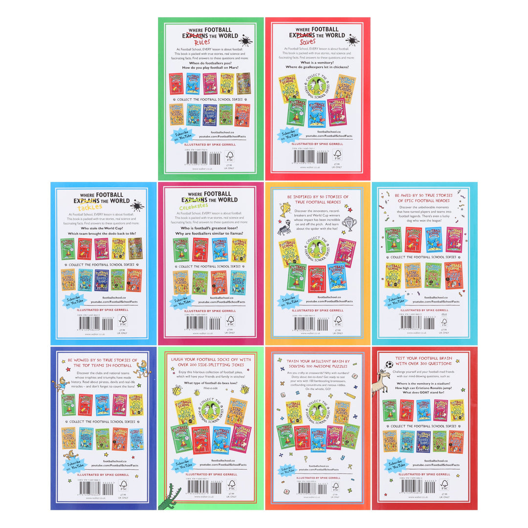 Football School The Fantastic Fan-Thology By Alex Bellos & Ben Lyttleton: illustrated 10 Books Collection Box Set - Ages 7+ - Paperback