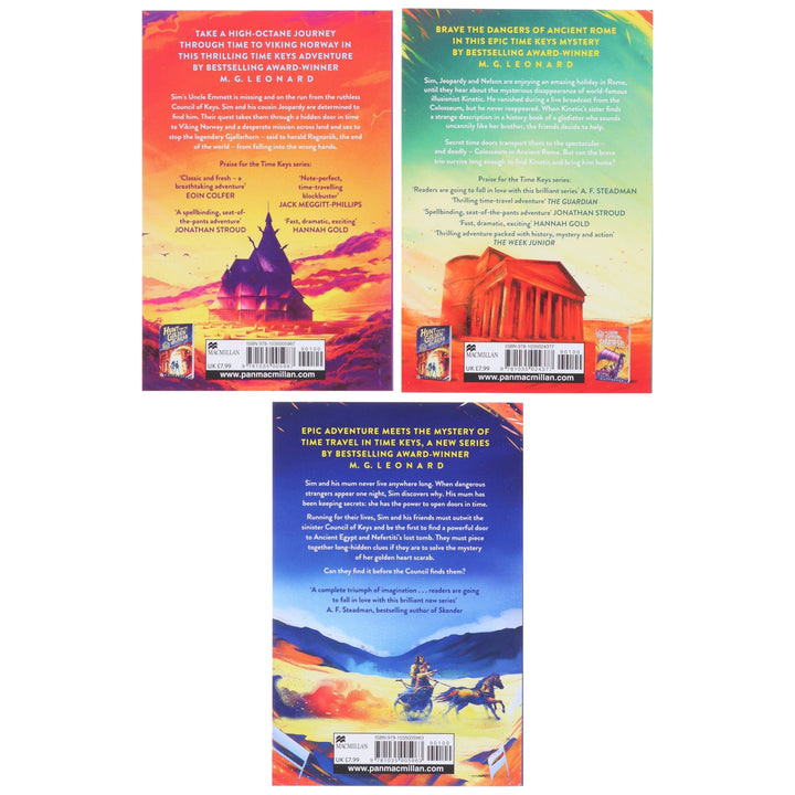 Time Keys Series by M. G. Leonard Illustrated 3 Books Collection Set - Ages 9-11 - Paperback