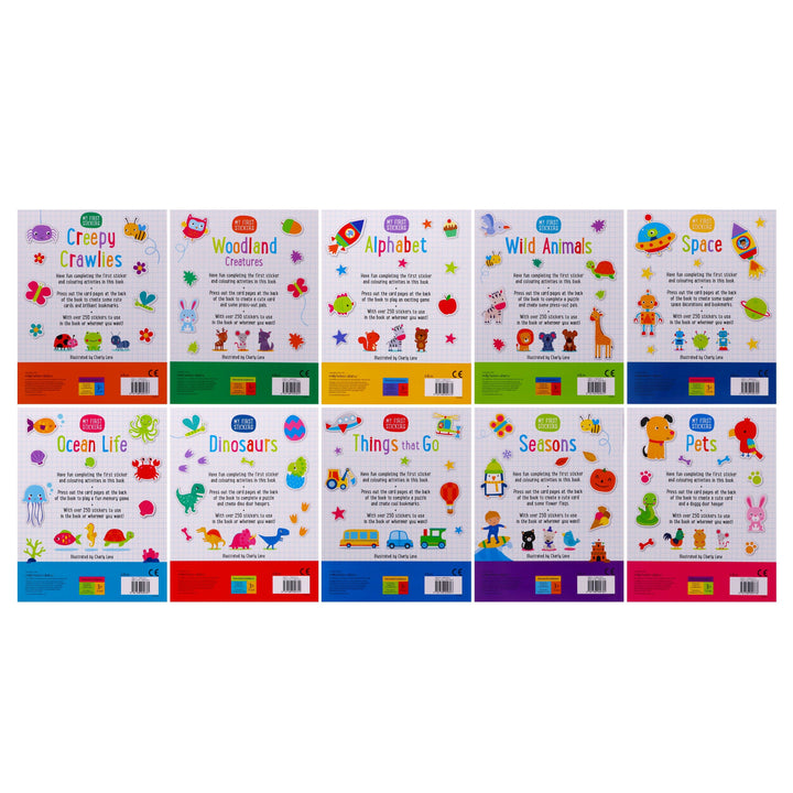 My First Stickers 10 Activity Books Collection with Over 250 stickers - Age 3-5- Paperback 0-5 Make Believe Ideas