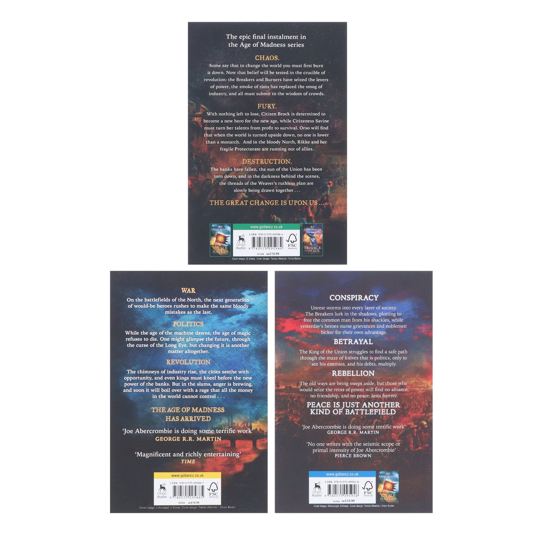 Age of Madness Trilogy by Joe Abercrombie: 3 Books Collection Set - Fiction - Paperback