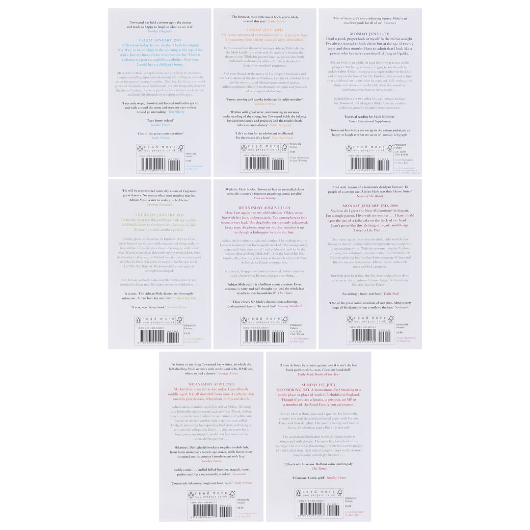 Adrian Mole Series by Sue Townsend 8 Books Collection Set - Young Adult - Paperback