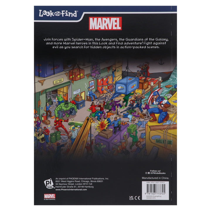 Marvel Heroes and Villains Look and Find by PI Kids - Ages 4+ - Paperback (Includes 40 Stickers!)