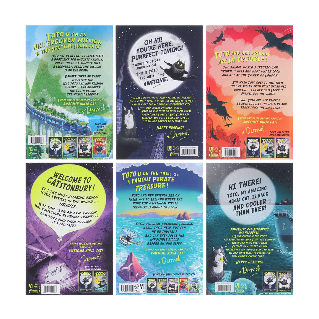 Toto the Ninja Cat Series by Dermot O’Leary Illustrated 6 Books Collection Set - Ages 7+ - Paperback
