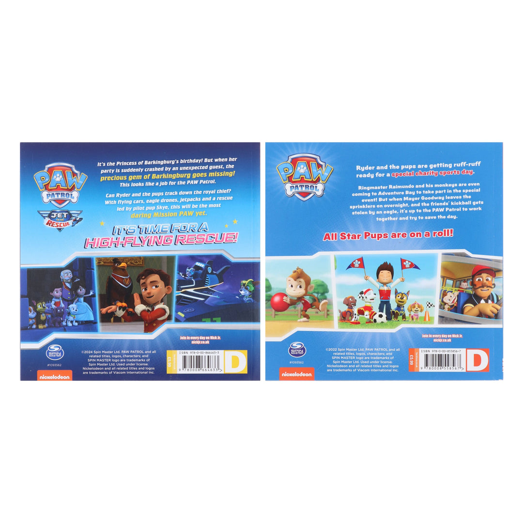 Paw Patrol Picture Story Book Collection (PUPS SAVE THE GAMES! & JET TO THE RESCUE!) 2 Books Set - Ages 3-5 - Paperback