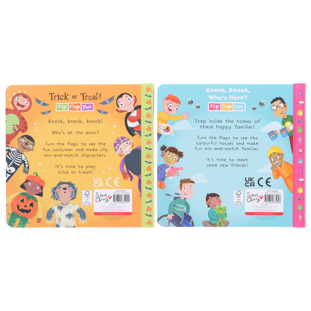 Flip Flap Fun: Trick or Treat & Knock, Knock, Who's Here? 2 Books Collection Set - Ages 5-7 - Spiral Bound