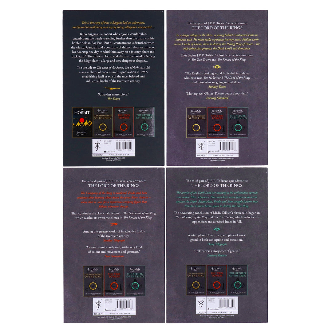 The Hobbit and The Lord of the Rings by J.R.R Tolkien 4 Books Box Set - Ages 14-16 - Paperback