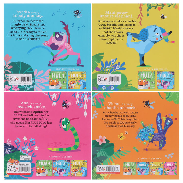 Mula and Friends Animal Fun Yoga Stories Illustrated 4 Picture Books Collection Set - Ages 3-6 - Paperback