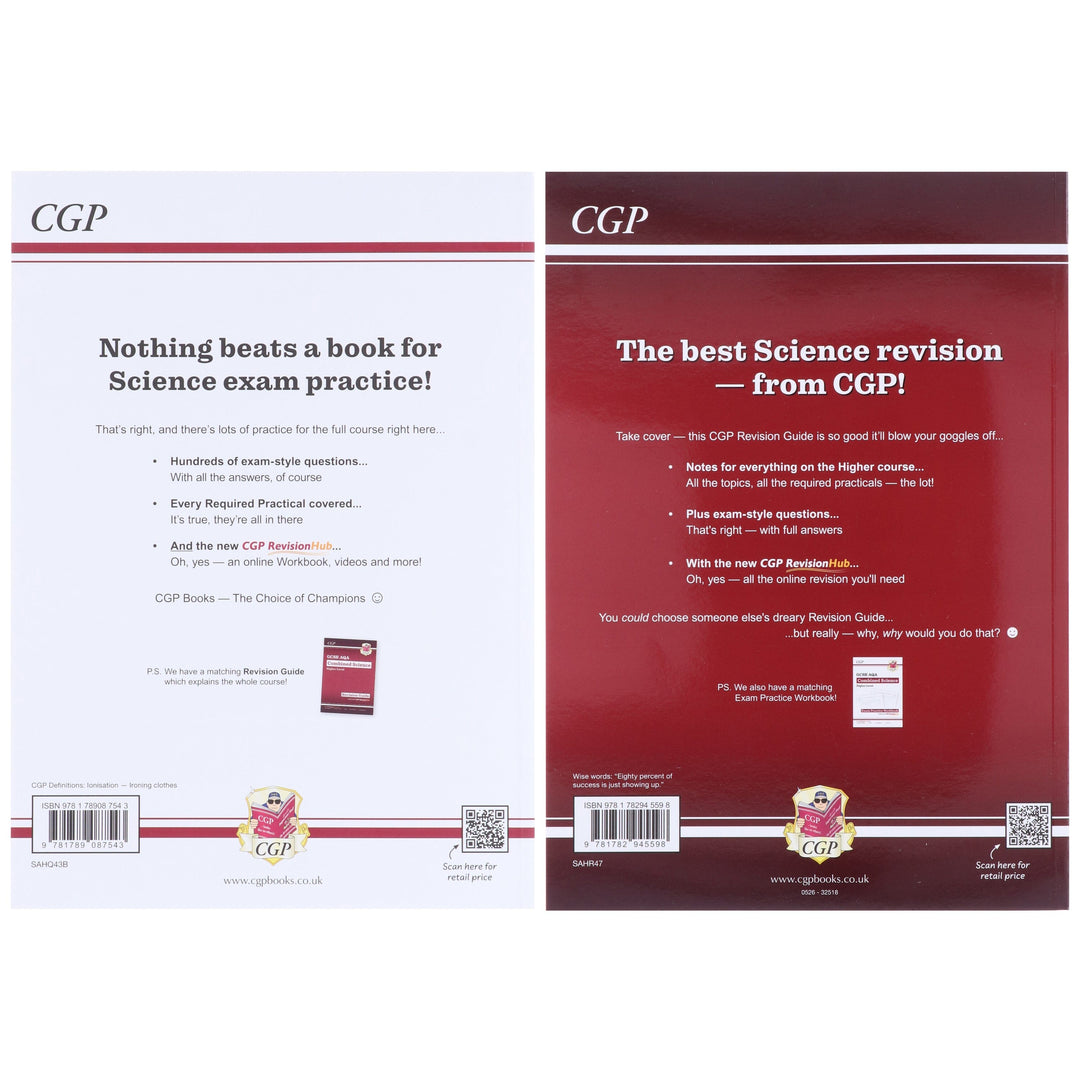 CGP GCSE AQA Combined Science Higher Level Revision Guide & Exam Practice Workbook 2 Books Set - Paperback