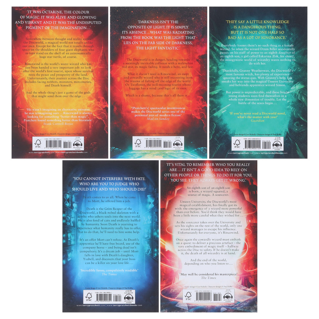 Discworld Series by Terry Pratchett: Book 1-5 Collection Set - Fiction - Paperback