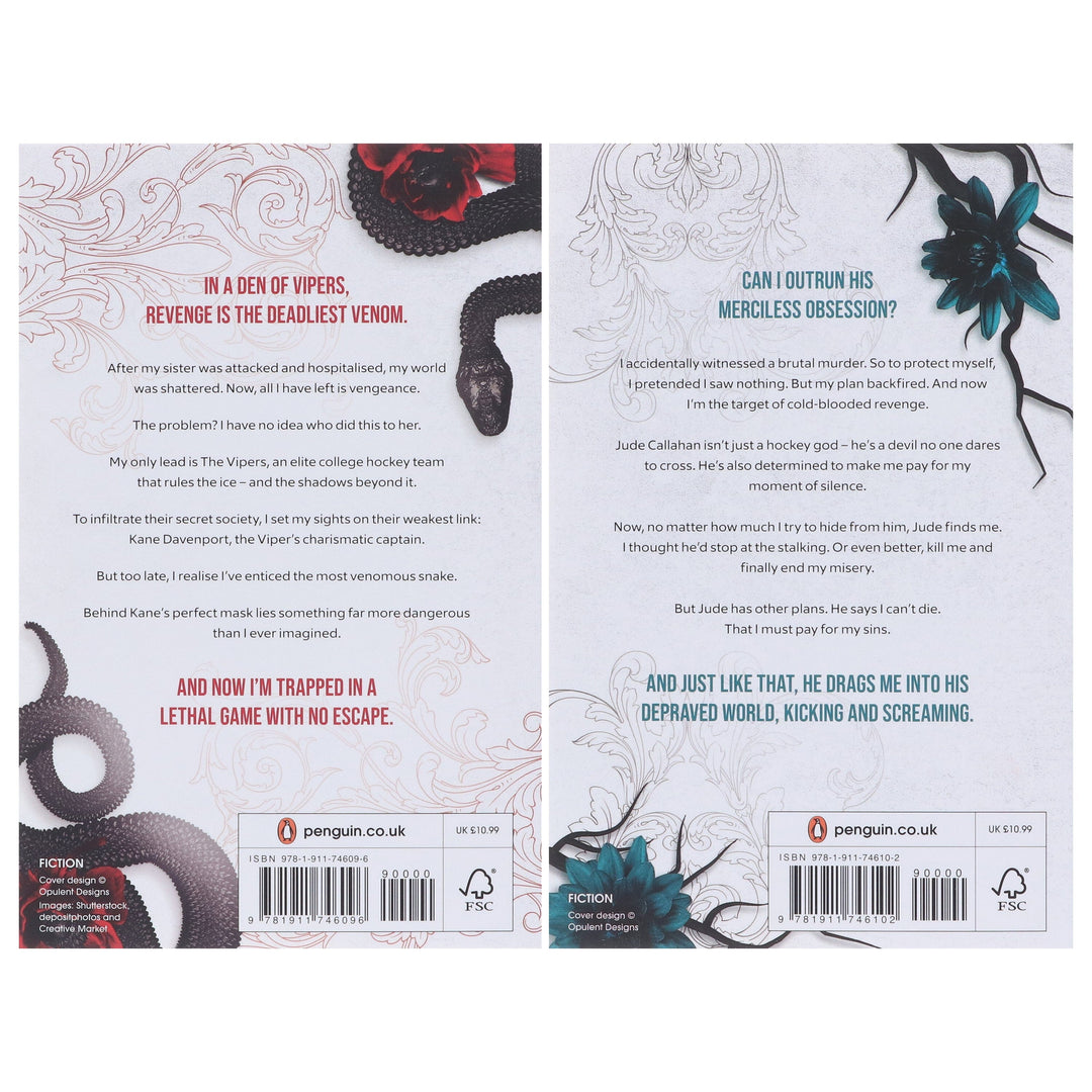 Vipers Series (Beautiful Venom & Sweet Venom) by Rina Kent 2 Books Collection Set - Dark Romance Fiction - Paperback