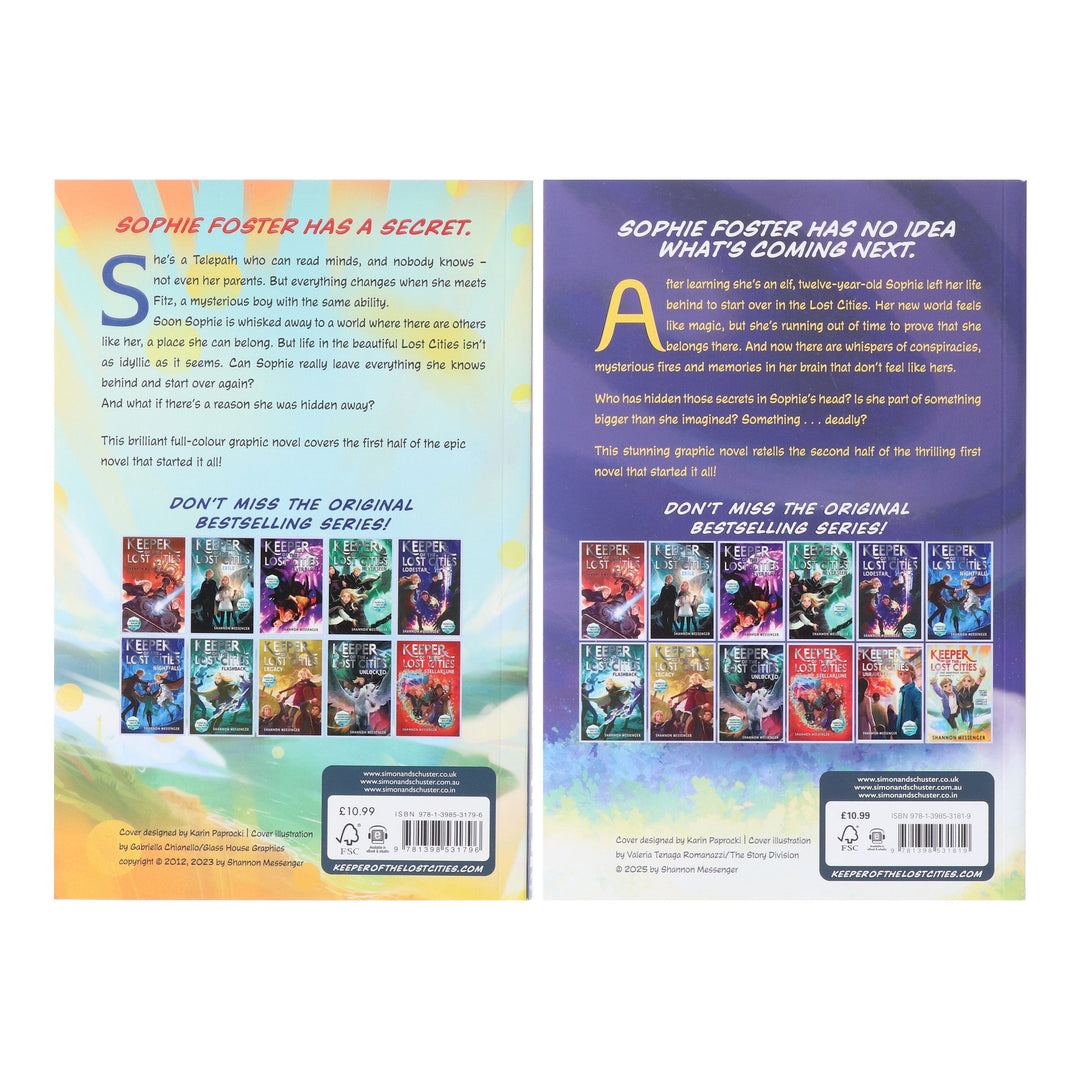 Keeper of the Lost Cities Series by Shannon Messenger 2 Books Graphic Novels Set - Ages 9+ - Paperback