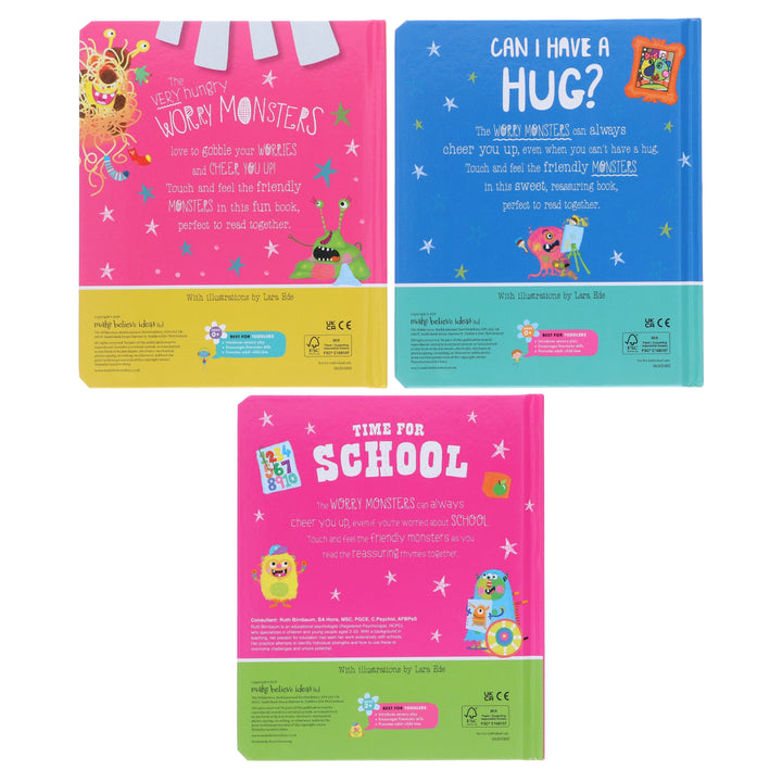 The Very Hungry Worry Monsters Touch and Feel Library Collection By Rosie Greening: 3 Books Set - Ages 3+ - Board Book