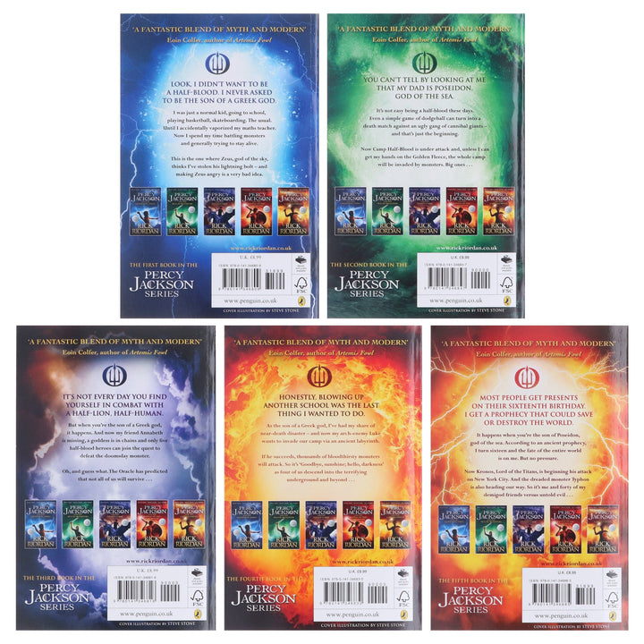 Percy Jackson By Rick Riordan 5 Books Collection - Ages 7+ - Paperback B2D DEALS Penguin