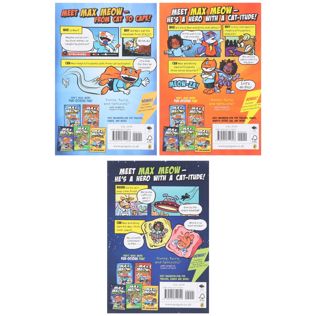 Max Meow Series By John Gallagher 3 Graphic Novels Set - Ages 5-10 - Paperback