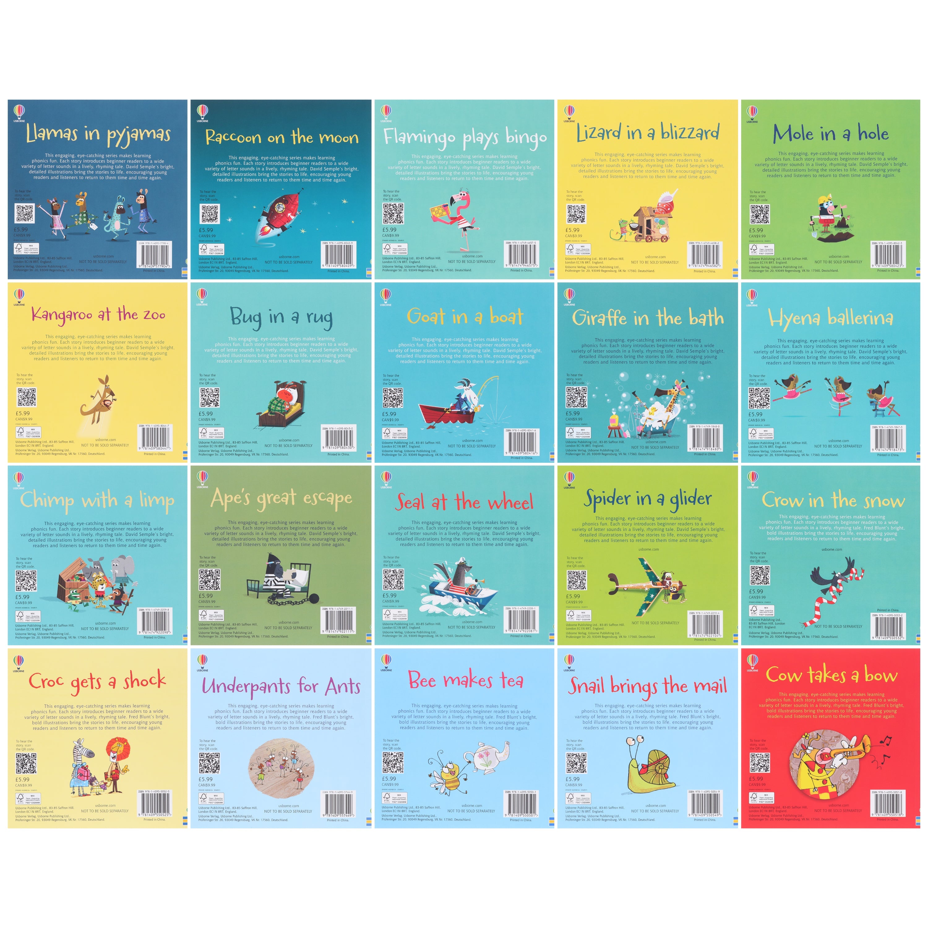 Usborne First Phonics Reading Library 20 Books - Ages 0-5