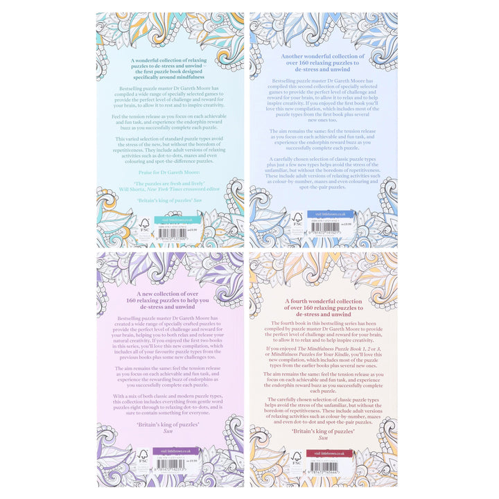 Mindfulness Puzzle Books by Dr Gareth Moore 4 Books Collection Set - Non Fiction - Paperback