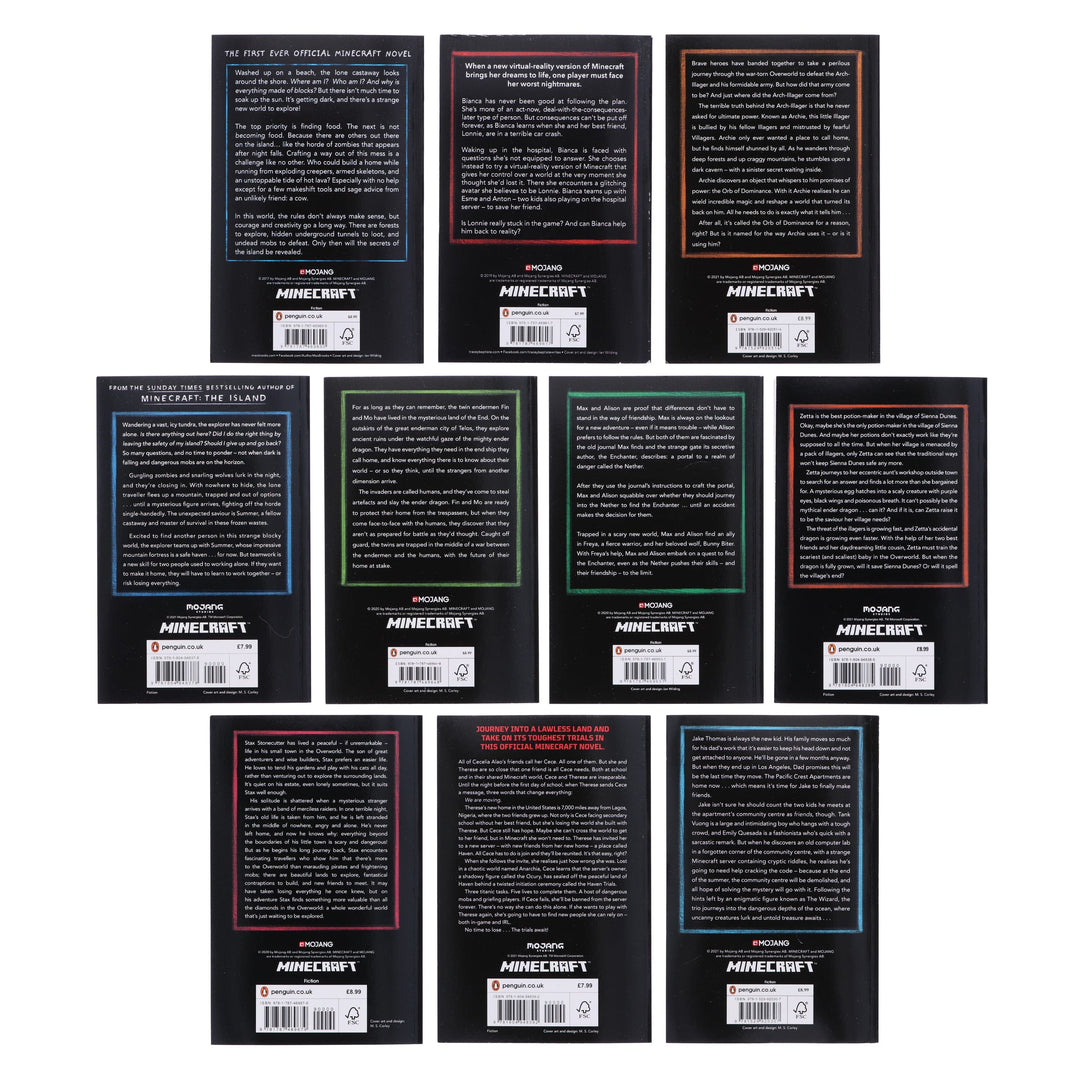 The Official Minecraft Novels: 10 Books Collection Set - Ages 7-11 - Paperback