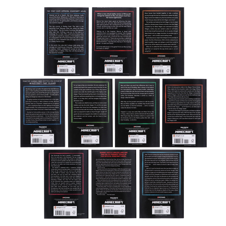 The Official Minecraft Novels: 10 Books Collection Set - Ages 7-11 - Paperback