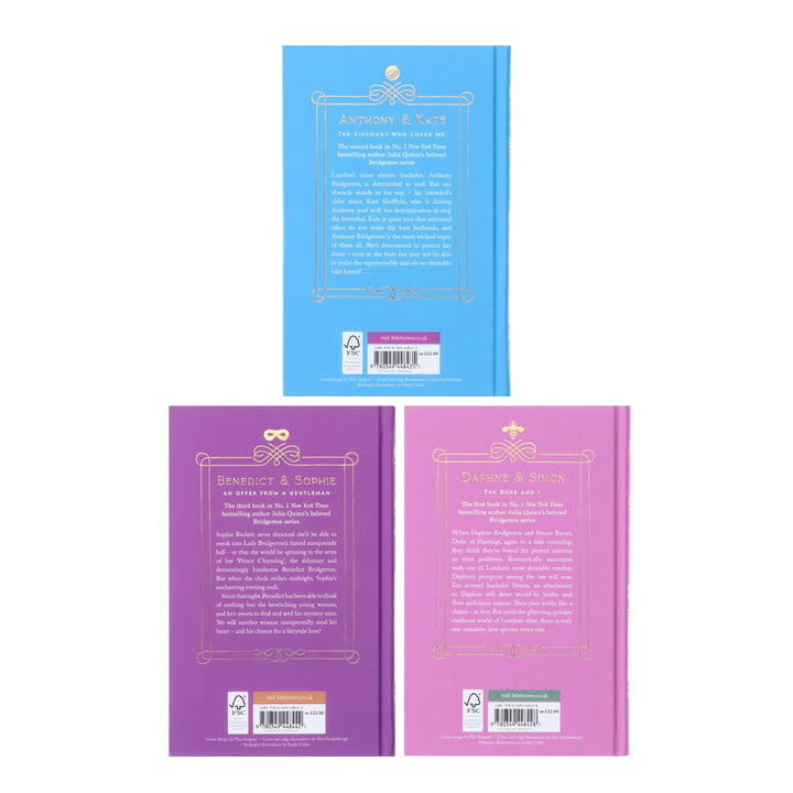 Bridgertons Series by Julia Quinn 3 Books Collector's Edition Set - Fiction - Sprayed Edges Hardback