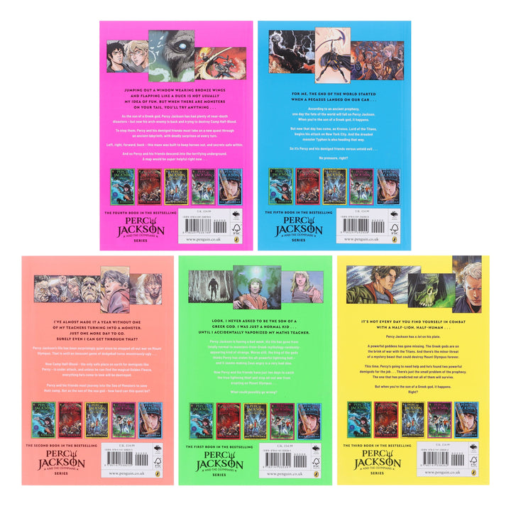 Percy Jackson Graphic Novels By Rick Riordan 1-5 Books Collection Set - Ages 8-15 - Paperback