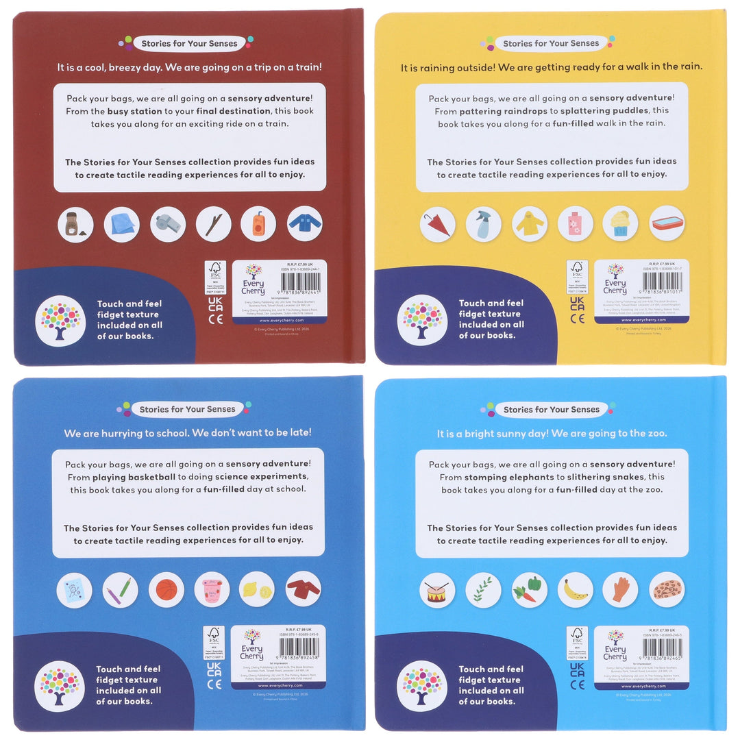 Stories for Your Senses Series (Set 2) by Emma Steel Illustrated 4 Books Collection Set - Ages 3-5 - Board Book (Includes Free Audiobook & Soundscape!)