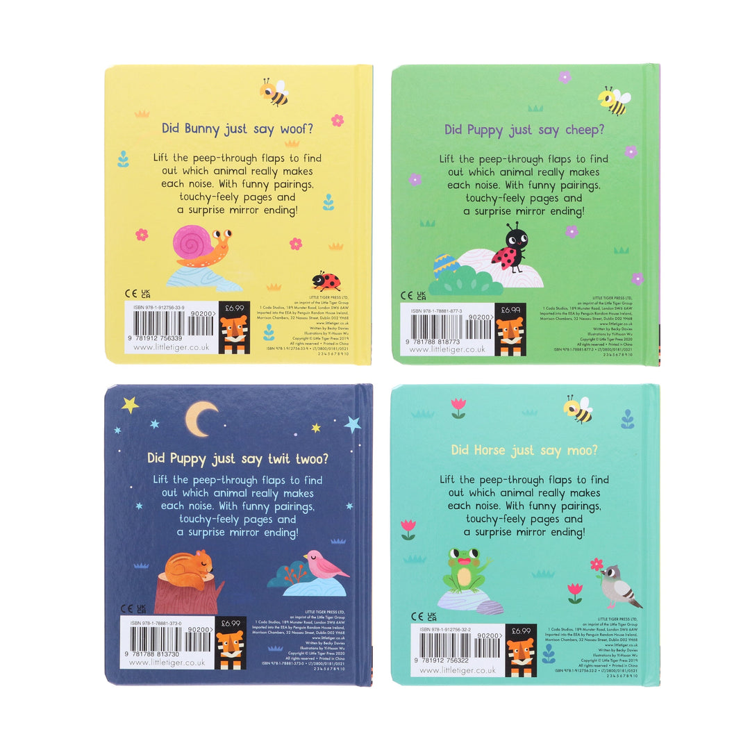 Who Said That? Lift the Flap Touch and Feel 4 Books Collection Set By Yi Hsuan Mu - Ages 1-5 - Board Book B2D DEALS Little Tiger Press Group