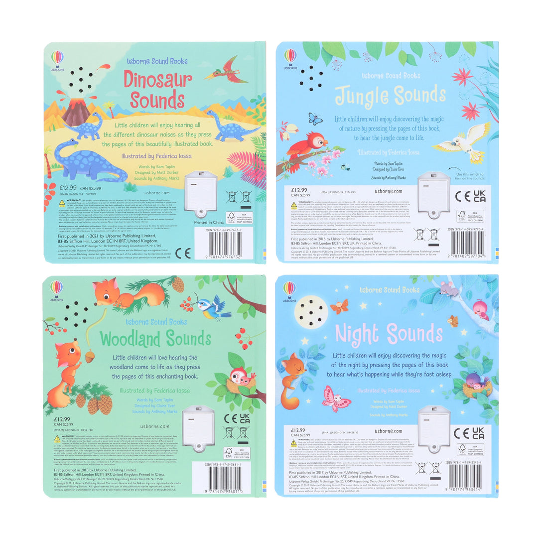 Usborne Sound Books by Sam Taplin 4 Books Collection Set - Ages 0-5 - Board Book