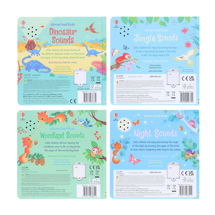 Usborne Sound Books by Sam Taplin 4 Books Collection Set - Ages 0-5 - Board Book