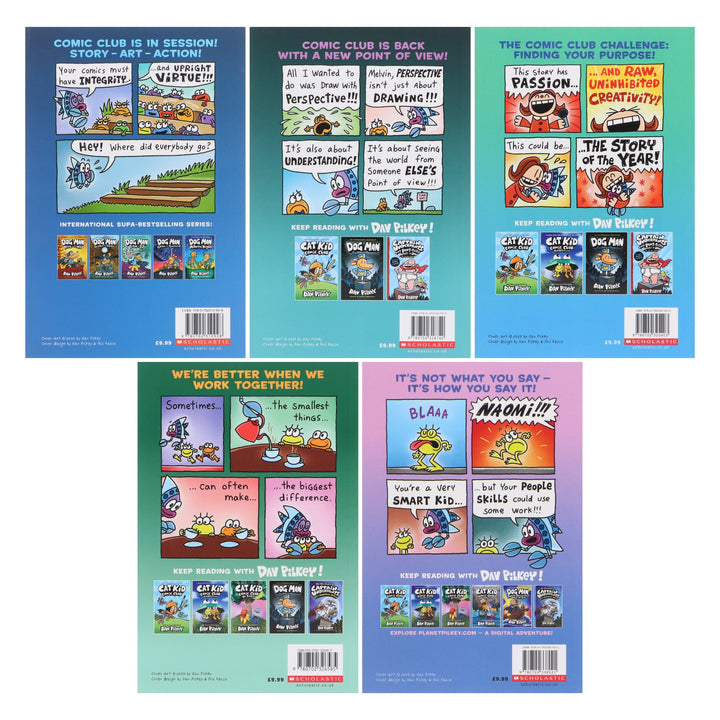 Cat Kid Comic Club By Dav Pilkey: illustrated 5 Books Collection Set - Ages 6-12 - Paperback