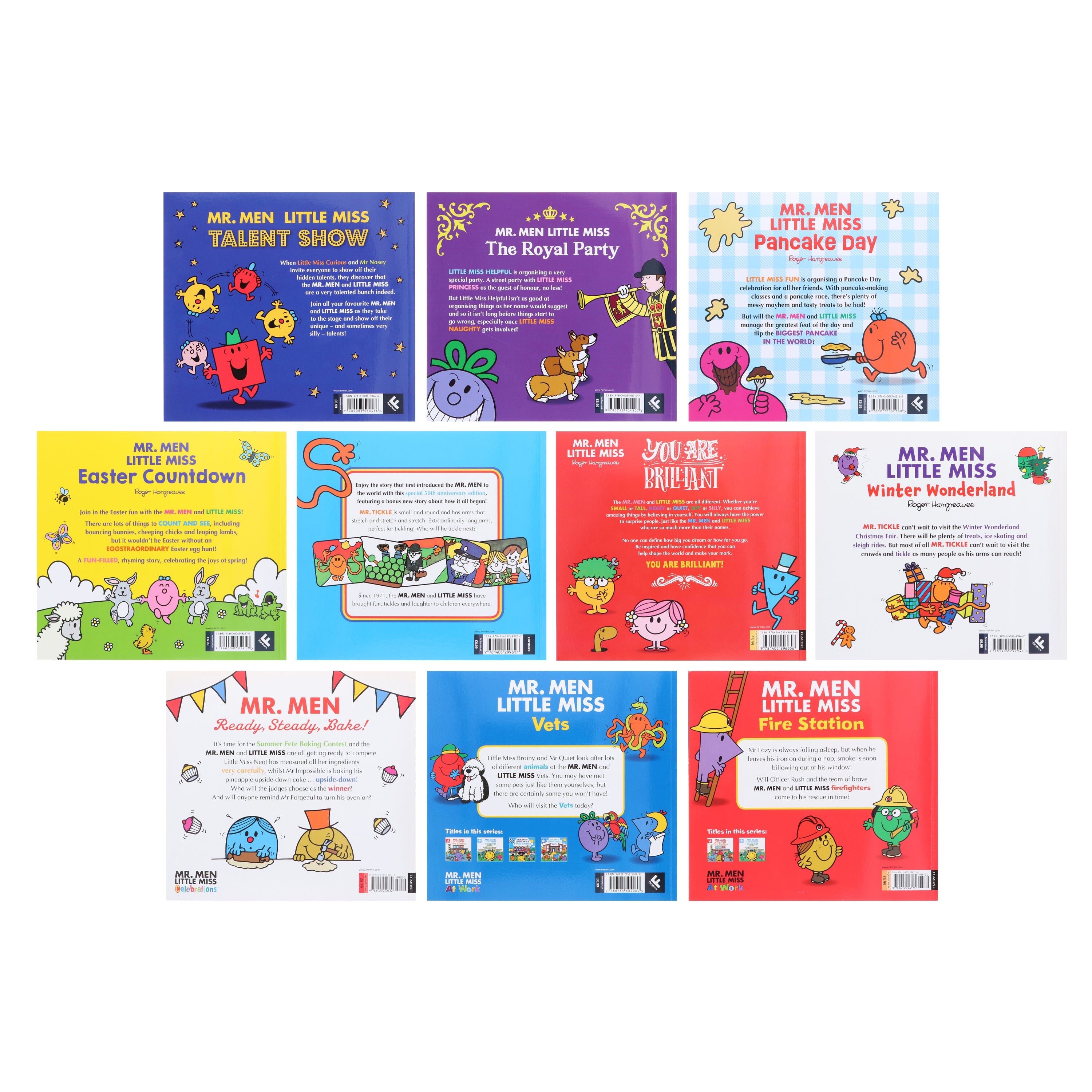 Mr. Men and Little Miss Picture 10 Books Collection Set by Adam