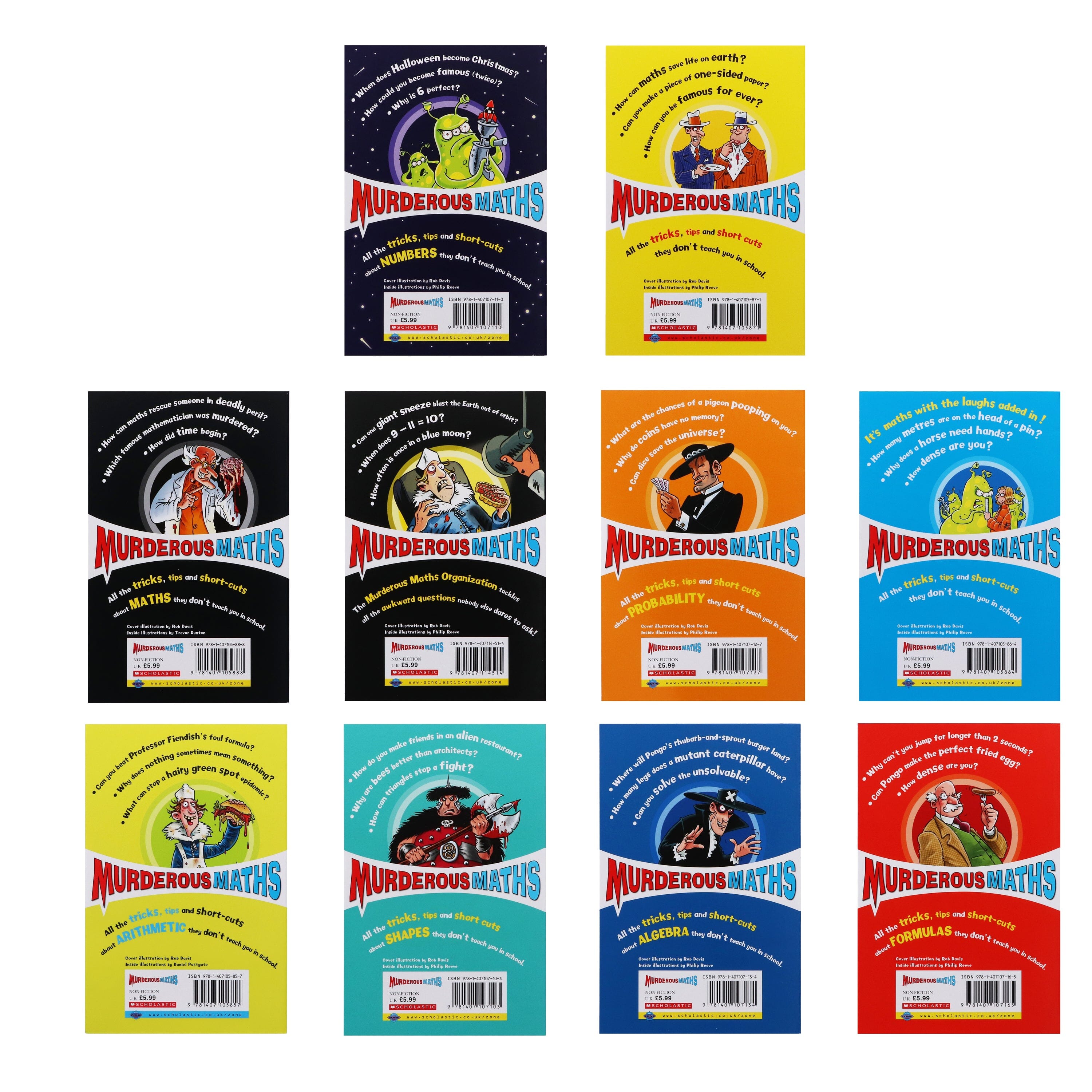 Murderous Maths Collection 10 Books Box Set by Kjartan Poskitt