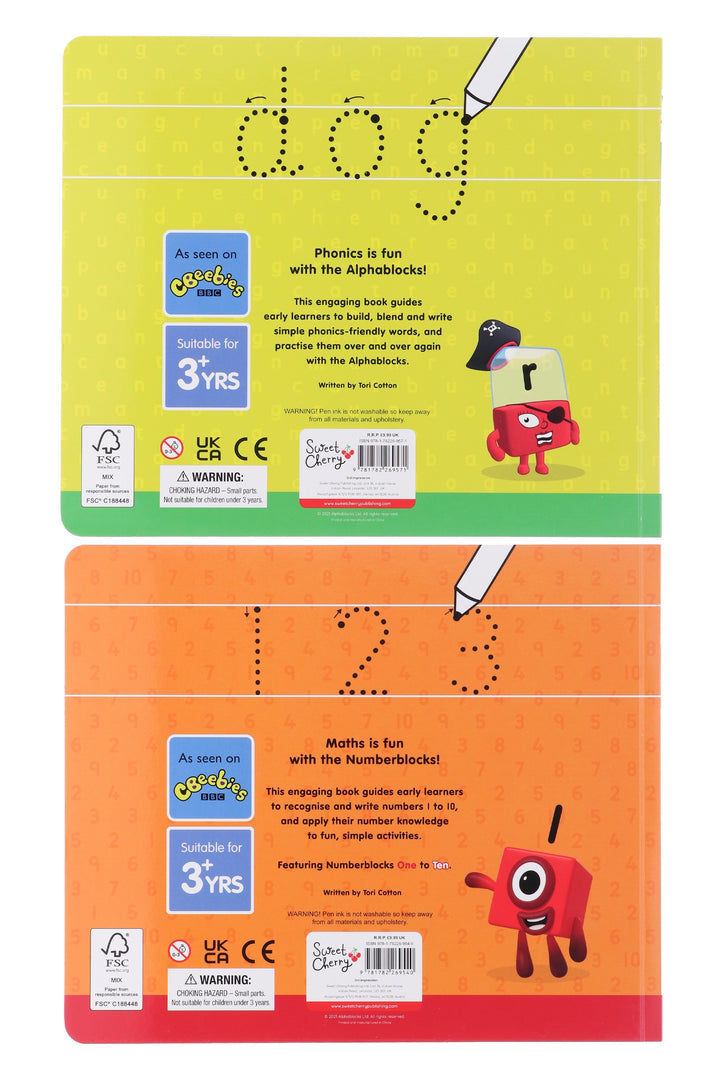 Numberblocks And Alphablocks My First Numbers And Letters 4 Wipe-Clean Books (Pens Included) - Ages 0-5 - Paperback