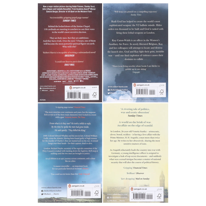 Robert Harris Collection (Conclave,V2, Act of Oblivion & Precipice) 4 Books Set - Fiction - Paperback