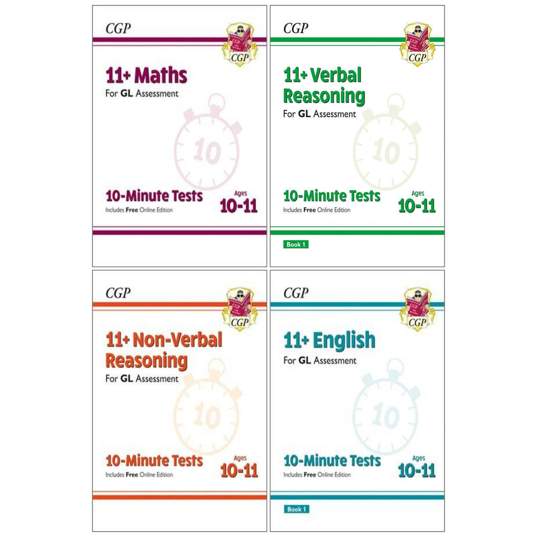 CGP 11+ 10-Minute Tests For GL Assessment 4 Books Collection Set (Includes Free Online Edition)- Ages 10-11 - Paperback