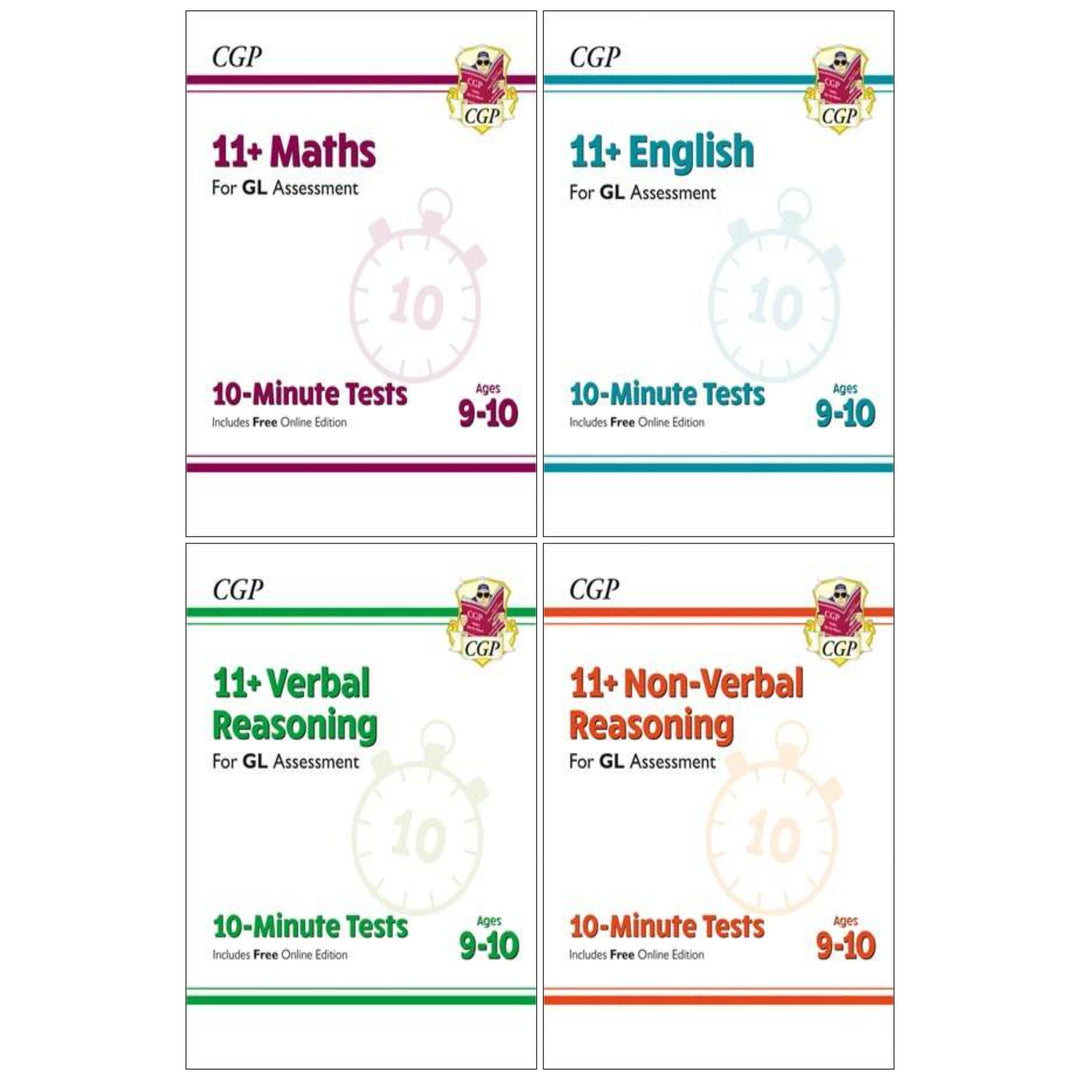 CGP 11+ 10-Minute Tests For GL Assessment 4 Books Collection Set (Includes Free Online Edition)- Ages 9-10 - Paperback