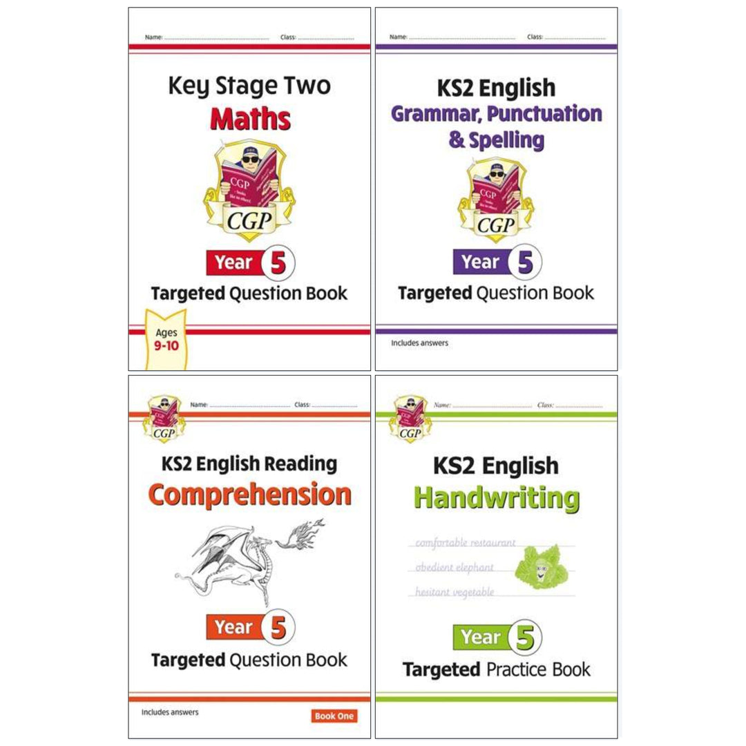 CGP KS2 (Year 5) Targeted Question and Practice Bundle 4 Books Collection Set - Ages 9-10 - Paperback