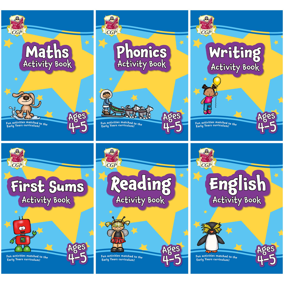CGP Children Reception Activity Book Bundle 6 Books Collection Set - Ages 4-5 - Paperback