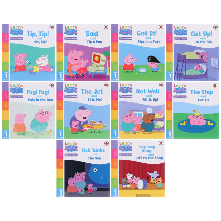 Learn with Peppa Pig Phonics Level 1 & 2 Collection 20 Books Box Set - Ages 3+ - Paperback