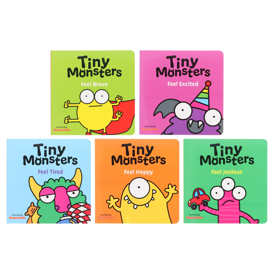 Big Emotions Tiny Monsters Feelings Collection Illustrated 5 Books Set - Ages 3-5 - Board Book