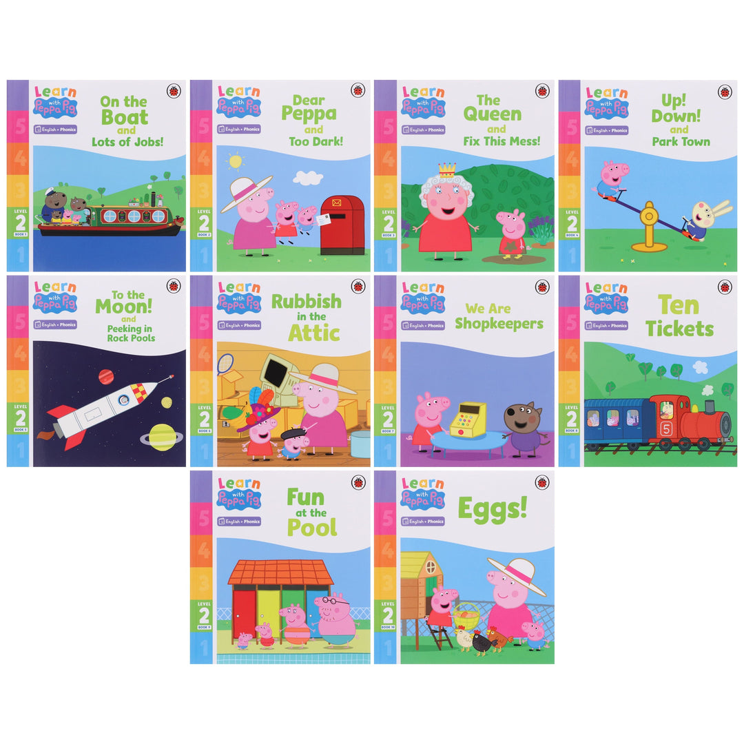 Learn with Peppa Pig Phonics Level 1 & 2 Collection 20 Books Box Set - Ages 3+ - Paperback