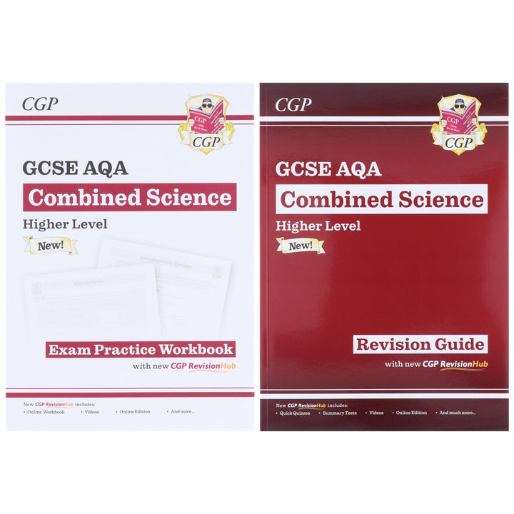 CGP GCSE AQA Combined Science Higher Level Revision Guide & Exam Practice Workbook 2 Books Set - Paperback