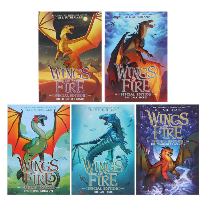 Wings of Fire by Tui T. Sutherland 5 Books Special Edition Box Set - Ages 9-14 - Paperback (Sprayed Edges)