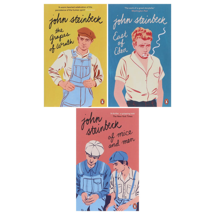 John Steinbeck Collection (The Grapes of Wrath, East of Eden, Of Mice and Men) 3 Books Set - Fiction - Paperback