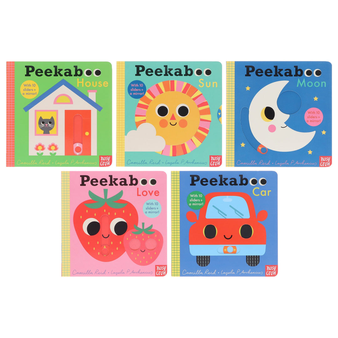 Peekaboo: House, Sun, Moon, Love & Car by Camilla Reid Illustrated 5 Books Collection Set - Ages 0-5 - Board Book