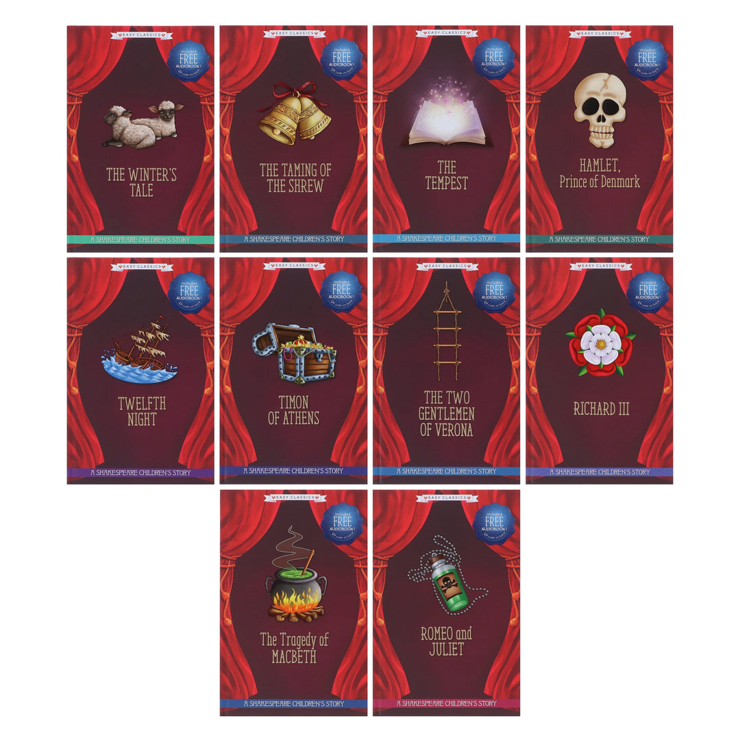 20 Shakespeare Easy Classics Childrens Stories The Complete Collection - Includes FREE (QR codes) - Age 7+ - Hardback