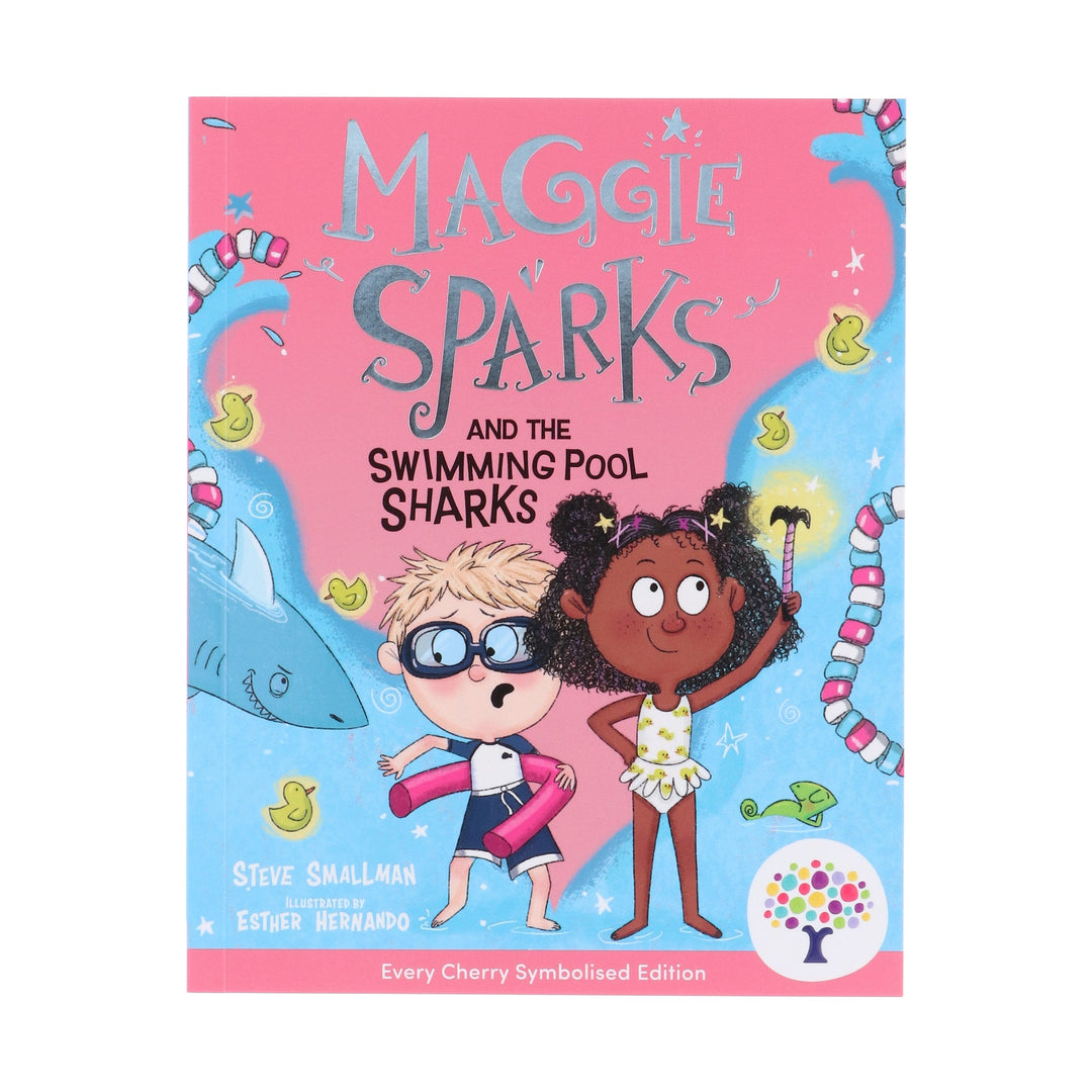 Maggie Sparks and the Swimming Pool Sharks: Accessible Symbolised Edition by Steve Smallman - Ages 5-7 - Paperback (Includes Free Signing Video & Audiobook)
