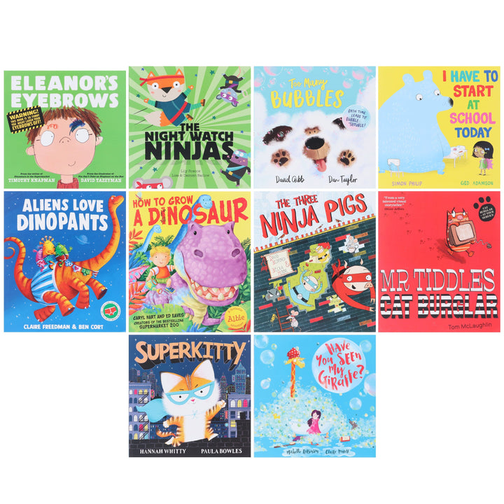 Humorous Children's Picture Books Collection Illustrated 10 Books Set - Ages 3+ - Paperback